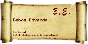 Babos Edvarda névjegykártya